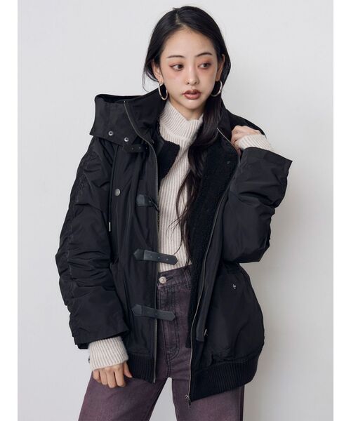MURUA(ムルーア)の「ベルテッドN-3B 冬服(ブルゾン・レディース・ブラック/グリーン・FREE)」の14枚目の写真