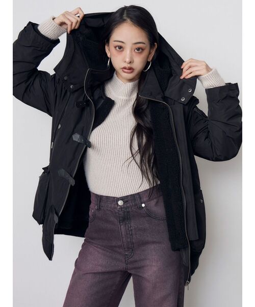 MURUA(ムルーア)の「ベルテッドN-3B 冬服(ブルゾン・レディース・ブラック/グリーン・FREE)」の15枚目の写真