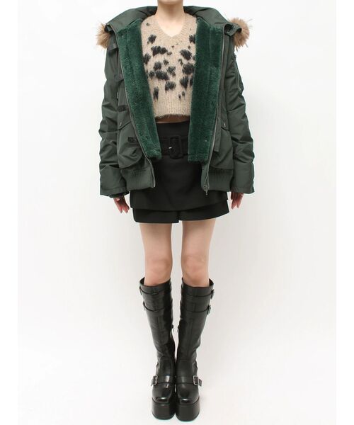 MURUA(ムルーア)の「ベルテッドN-3B 冬服(ブルゾン・レディース・ブラック/グリーン・FREE)」の20枚目の写真