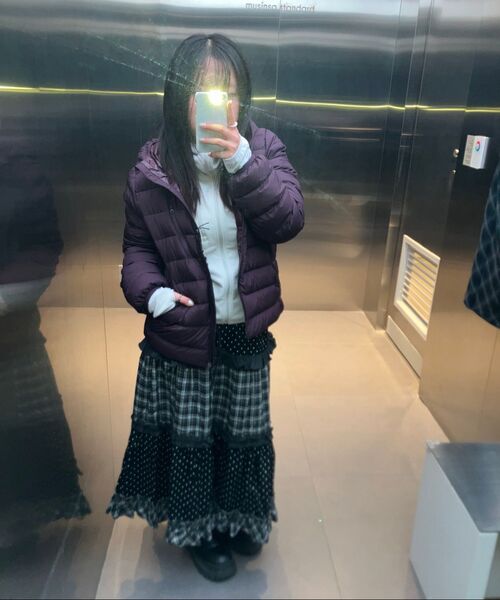 MUSINSA STANDARD WOMAN（ムシンサスタンダードウーマン）の「[オヘシオコラボ] チェック&ドットティアードロングスカート [ブラック]（スカート・レディース・その他・MEDIUM/LARGE/SMALL）」の10枚目の写真