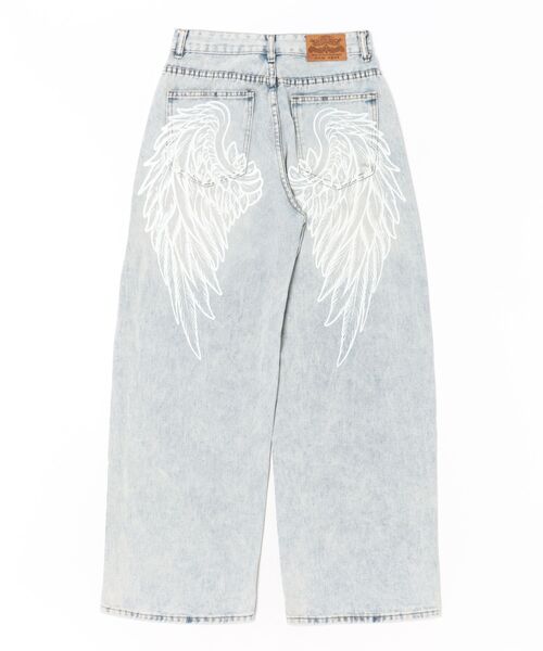Ritzy（リッツィー）の「ウイング刺繍ワイドデニムパンツ（デニムパンツ・レディース・ブルー・S/M/L/XL）」の2枚目の写真