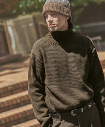 【ANDSEWN (アンドソーン)】ウール混タートルネックプルオーバー