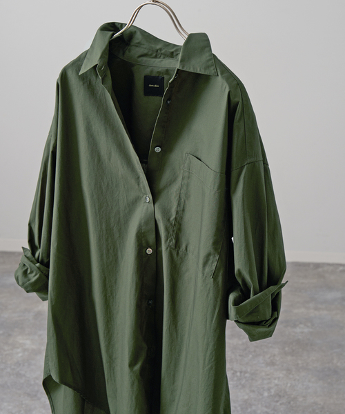 Spick & Span(スピックアンドスパン)の「《WEB限定 / 追加3》50コットンオーバーシャツ(シャツ/ブラウス・レディース・カーキ・FREE)」の1枚目の写真
