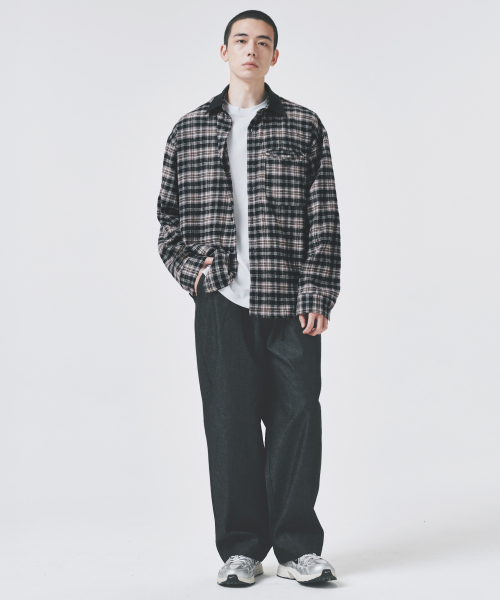 COLD BLANKET（コールドブランケット）の「レザー襟オーバーサイズチェックシャケット（シャツ/ブラウス・レディース・その他・FREE）」の2枚目の写真