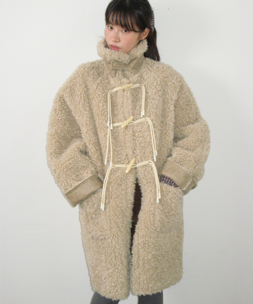 RONRON(ロンロン)の「HIGH NECK TOGGLE HALF COAT BEIGE(ダッフルコート・レディース・その他・FREE)」の3枚目の写真