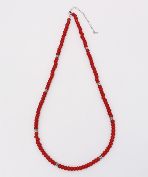 RAGEBLUE（レイジブルー）の「【WHITE HEARTS】ビーズネックレス/720018（ネックレス・メンズ・レッド/ブルー・FREE）」の2枚目の写真