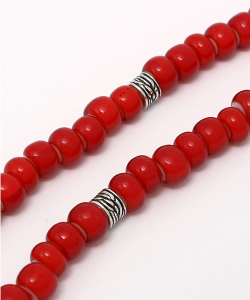 RAGEBLUE（レイジブルー）の「【WHITE HEARTS】ビーズネックレス/720018（ネックレス・メンズ・レッド/ブルー・FREE）」の3枚目の写真