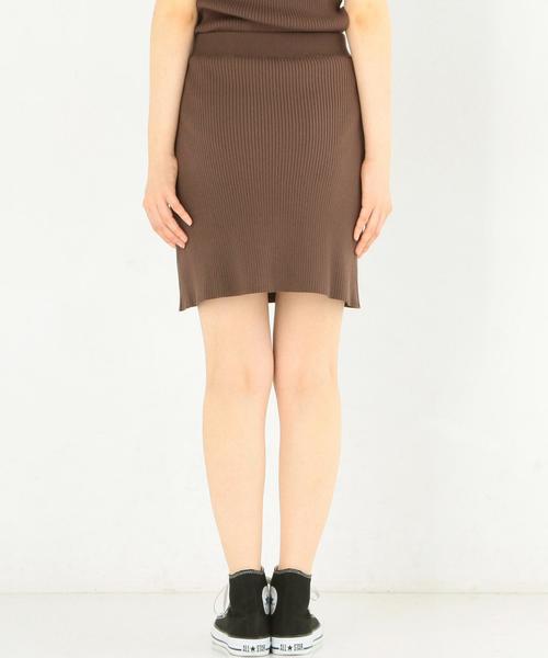 Another Edition（アナザーエディション）の「リブショートスカート/AEMFC RIB SHORT SK◆（スカート・レディース・ブラウン/ライトピンク・FREE）」の4枚目の写真