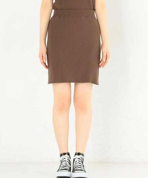 Another Edition（アナザーエディション）の「リブショートスカート/AEMFC RIB SHORT SK◆（スカート・レディース・ブラウン/ライトピンク・FREE）」の5枚目の写真