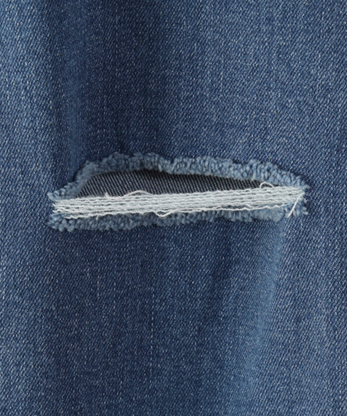 PUNYUS（プニュズ）の「スラッシュスキニーパンツ（デニムパンツ・レディース・ブラック/インディゴブルー/ダークインディゴブルー・1/2/4/3）」の4枚目の写真