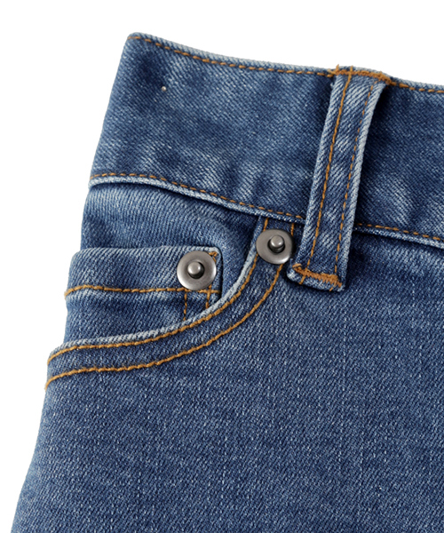 PUNYUS（プニュズ）の「スラッシュスキニーパンツ（デニムパンツ・レディース・ブラック/インディゴブルー/ダークインディゴブルー・1/2/4/3）」の6枚目の写真