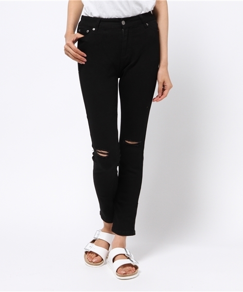 PUNYUS（プニュズ）の「スラッシュスキニーパンツ（デニムパンツ・レディース・ブラック/インディゴブルー/ダークインディゴブルー・1/2/4/3）」の14枚目の写真