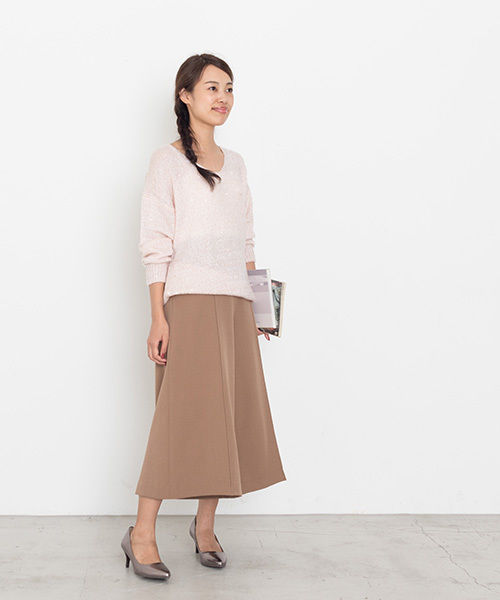 NATURAL BEAUTY BASIC（ナチュラルビューティーベーシック）の「スパンコールミックスニット（ニット/セーター・レディース・グレー/ホワイト系その他/ピンク・MEDIUM）」の17枚目の写真