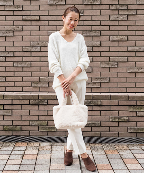 NATURAL BEAUTY BASIC（ナチュラルビューティーベーシック）の「スパンコールミックスニット（ニット/セーター・レディース・グレー/ホワイト系その他/ピンク・MEDIUM）」の18枚目の写真