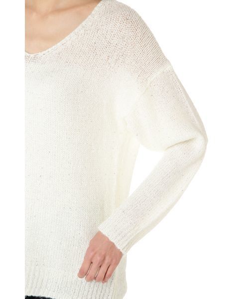 NATURAL BEAUTY BASIC（ナチュラルビューティーベーシック）の「スパンコールミックスニット（ニット/セーター・レディース・グレー/ホワイト系その他/ピンク・MEDIUM）」の9枚目の写真