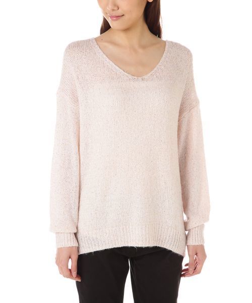 NATURAL BEAUTY BASIC（ナチュラルビューティーベーシック）の「スパンコールミックスニット（ニット/セーター・レディース・グレー/ホワイト系その他/ピンク・MEDIUM）」の11枚目の写真