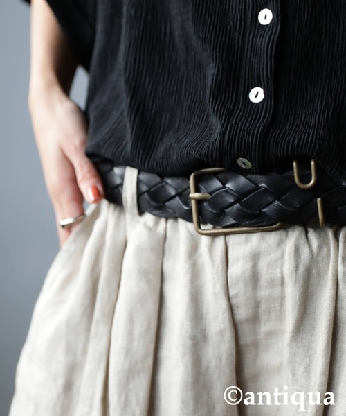 antiqua（アンティカ）の「本革メッシュベルト（ベルト・レディース・ブラック/ブラウン/キャメル/レッド・FREE）」の5枚目の写真