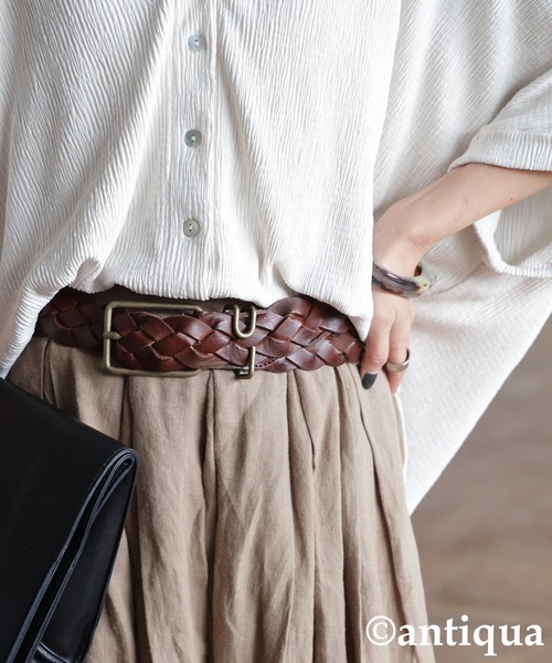 antiqua（アンティカ）の「本革メッシュベルト（ベルト・レディース・ブラック/ブラウン/キャメル/レッド・FREE）」の8枚目の写真