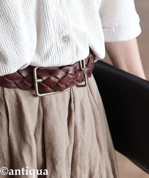 antiqua（アンティカ）の「本革メッシュベルト（ベルト・レディース・ブラック/ブラウン/キャメル/レッド・FREE）」の9枚目の写真