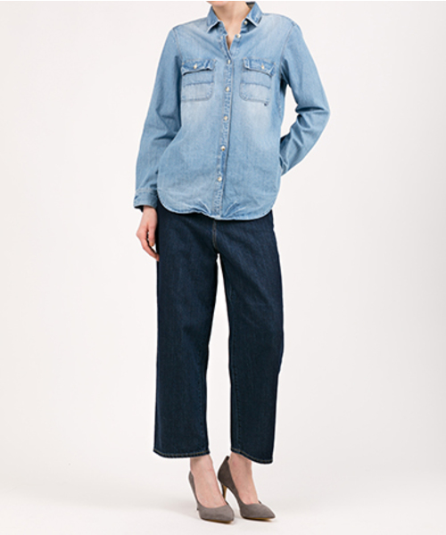 Moname（モナーム）の「■Moname   デニムシャツ   DENIM SHIRTS(デニムシャツ)/41171061（シャツ/ブラウス・レディース・ライトブルー/ブルー・SMALL/MEDIUM/X-SMALL）」の12枚目の写真