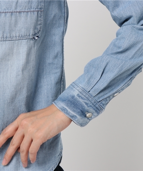 Moname（モナーム）の「■Moname   デニムシャツ   DENIM SHIRTS(デニムシャツ)/41171061（シャツ/ブラウス・レディース・ライトブルー/ブルー・SMALL/MEDIUM/X-SMALL）」の7枚目の写真