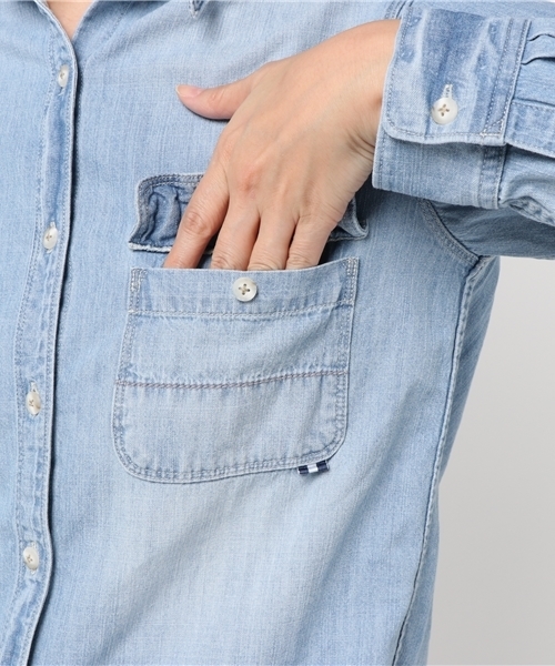 Moname（モナーム）の「■Moname   デニムシャツ   DENIM SHIRTS(デニムシャツ)/41171061（シャツ/ブラウス・レディース・ライトブルー/ブルー・SMALL/MEDIUM/X-SMALL）」の8枚目の写真