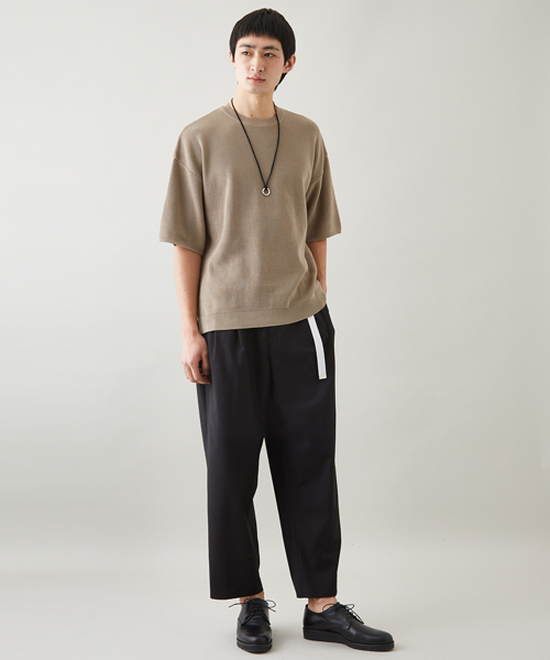 STUDIOUS（ステュディオス）の「【STUDIOUS】リブニットＴシャツ（ニット/セーター・メンズ・カーキ/ワイン/ベージュ・3/1/2）」の4枚目の写真