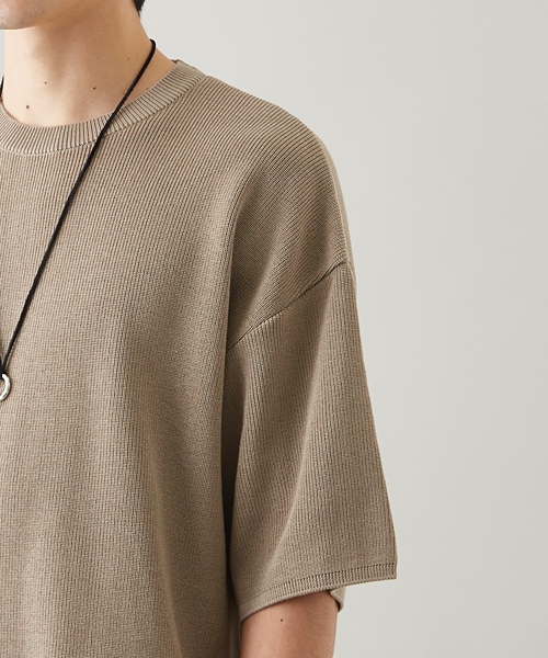 STUDIOUS（ステュディオス）の「【STUDIOUS】リブニットＴシャツ（ニット/セーター・メンズ・カーキ/ワイン/ベージュ・3/1/2）」の11枚目の写真