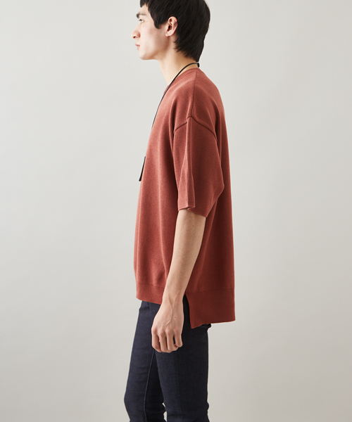 STUDIOUS（ステュディオス）の「【STUDIOUS】リブニットＴシャツ（ニット/セーター・メンズ・カーキ/ワイン/ベージュ・3/1/2）」の9枚目の写真