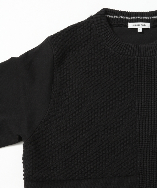 GLOBAL WORK(グローバルワーク)の「ストラクチャーニットキリカエT/767716(Tシャツ/カットソー・メンズ・ブラック/グレー・SMALL/MEDIUM/LARGE/X-LARGE)」の14枚目の写真