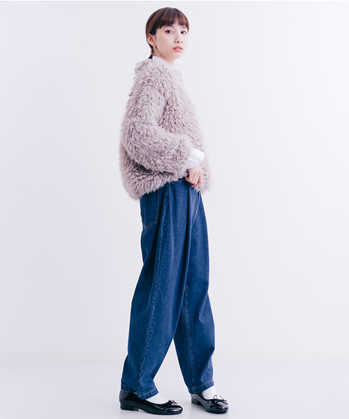 MERLOT（メルロー）の「ファーシャギープルオーバー653-1527（ニット/セーター・レディース・ブラック/ベージュ/アイボリー/ラベンダー・FREE）」の20枚目の写真