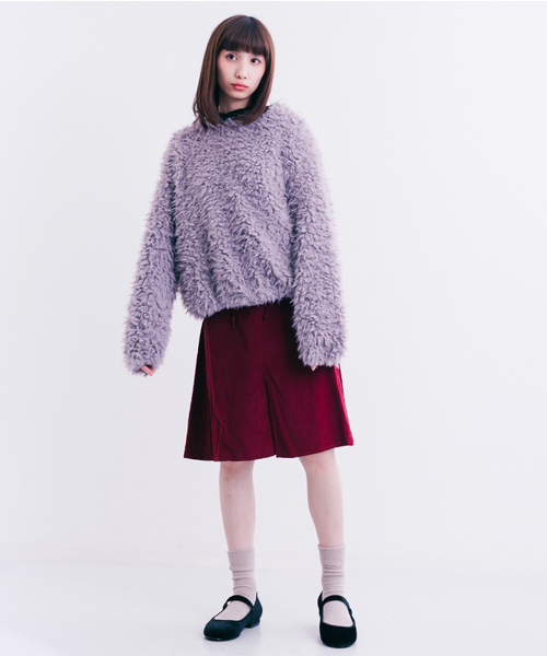 MERLOT（メルロー）の「ファーシャギープルオーバー653-1527（ニット/セーター・レディース・ブラック/ベージュ/アイボリー/ラベンダー・FREE）」の21枚目の写真