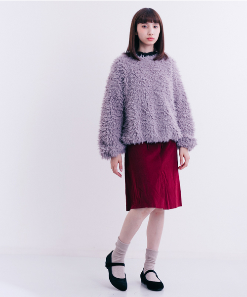 MERLOT（メルロー）の「ファーシャギープルオーバー653-1527（ニット/セーター・レディース・ブラック/ベージュ/アイボリー/ラベンダー・FREE）」の22枚目の写真