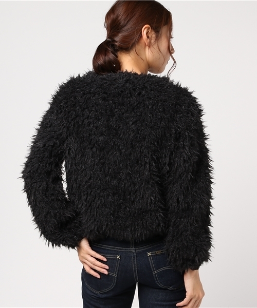 MERLOT（メルロー）の「ファーシャギープルオーバー653-1527（ニット/セーター・レディース・ブラック/ベージュ/アイボリー/ラベンダー・FREE）」の6枚目の写真