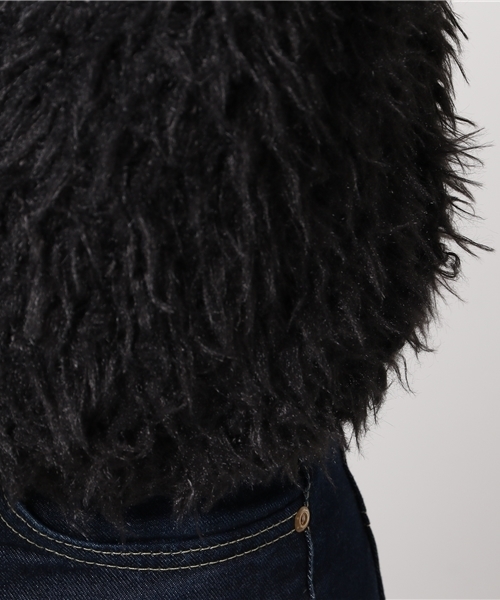 MERLOT（メルロー）の「ファーシャギープルオーバー653-1527（ニット/セーター・レディース・ブラック/ベージュ/アイボリー/ラベンダー・FREE）」の9枚目の写真