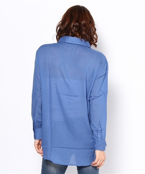 NANO universe（ナノユニバース）の「FF/レーヨンシャツ カシュクール（シャツ/ブラウス・レディース・ブルー/ライトブルー/ホワイト・FREE）」の5枚目の写真