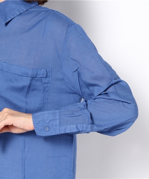 NANO universe（ナノユニバース）の「FF/レーヨンシャツ カシュクール（シャツ/ブラウス・レディース・ブルー/ライトブルー/ホワイト・FREE）」の8枚目の写真