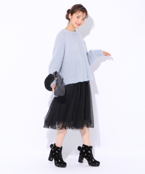 Heather(ヘザー)の「キラフワ*チュールスカート 772250(スカート・レディース・アイボリー/ブラック/グレー・FREE)」の6枚目の写真