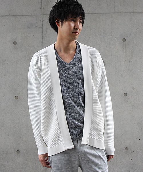 HIGH STREET(ハイストリート)の「【ドラマ着用商品】HIGH STREET∴ワッフルコーディガン(ニット/セーター)」|オフホワイト