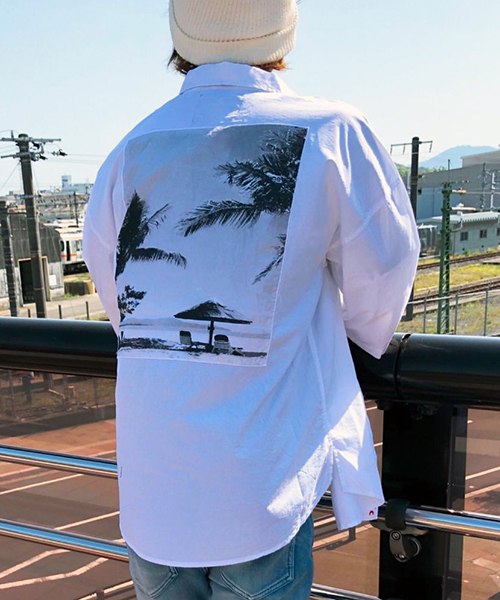 VENCEEXCHANGE（ヴァンスエクスチェンジ）の「バック転写ビッグシャツ（シャツ/ブラウス・メンズ・ホワイト/ブラック・M/L）」の8枚目の写真