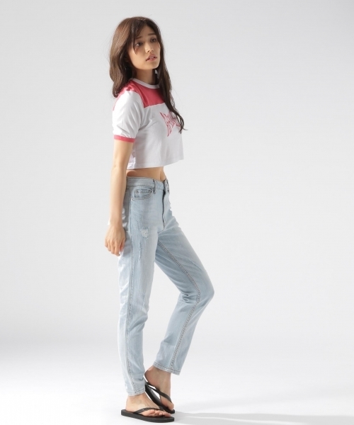 Afends（アフェンズ）の「【AFENDS（アフェンズ）】Wild Is The Wind Crop TEE（Tシャツ/カットソー・レディース・ホワイト/ブラック・SMALL/MEDIUM）」の3枚目の写真