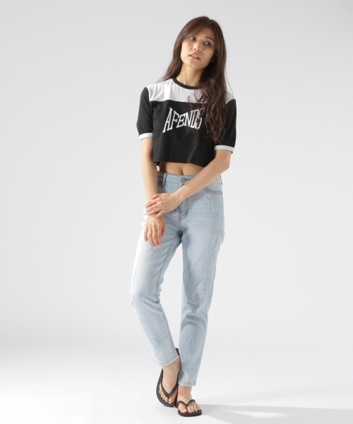 Afends（アフェンズ）の「【AFENDS（アフェンズ）】Wild Is The Wind Crop TEE（Tシャツ/カットソー・レディース・ホワイト/ブラック・SMALL/MEDIUM）」の4枚目の写真