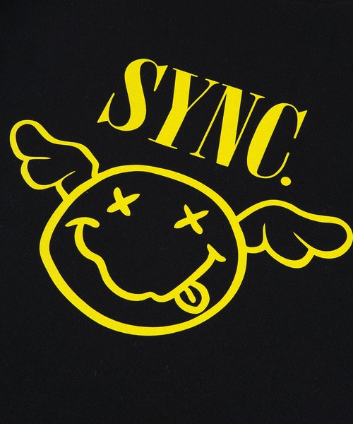 Sync.(スィンク)の「Sync.【D*FACE】TEE "FLYING SMILE"(Tシャツ/カットソー・メンズ・ブラック・LARGE/MEDIUM/SMALL/X-LARGE)」の5枚目の写真