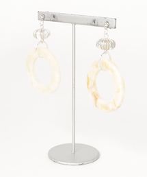 【manatula】マーブルフープ　ピアス