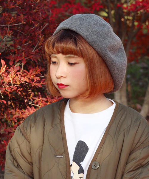 polcadot(ポルカドット)の「ナチュラルカラー 大きめサイズ ゆったりフェルトベレー帽・バスクベレー(ハンチング/ベレー帽・レディース・ブラック/ベージュ/グレー/ブルー・FREE)」の3枚目の写真