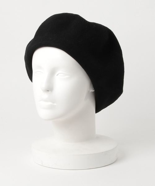 polcadot(ポルカドット)の「ナチュラルカラー 大きめサイズ ゆったりフェルトベレー帽・バスクベレー(ハンチング/ベレー帽・レディース・ブラック/ベージュ/グレー/ブルー・FREE)」の6枚目の写真