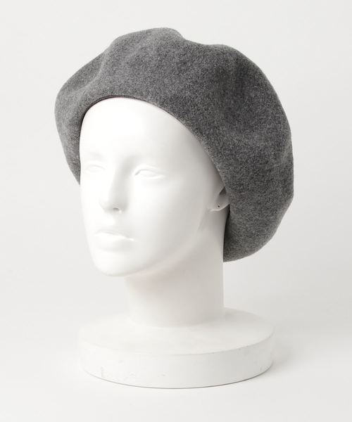 polcadot(ポルカドット)の「ナチュラルカラー 大きめサイズ ゆったりフェルトベレー帽・バスクベレー(ハンチング/ベレー帽・レディース・ブラック/ベージュ/グレー/ブルー・FREE)」の7枚目の写真