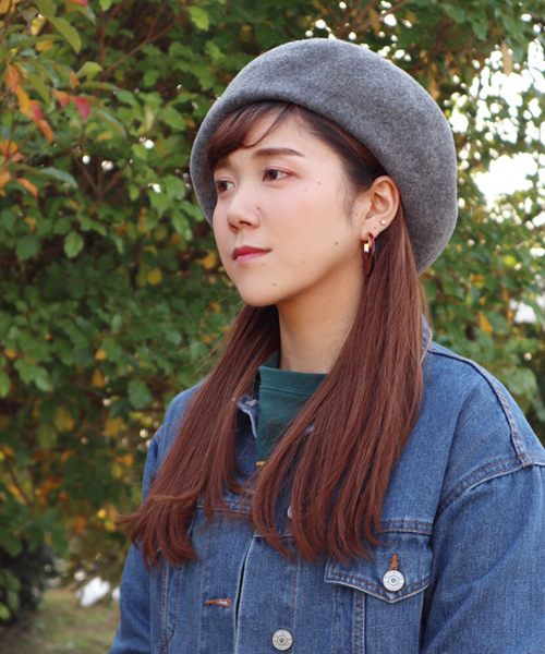 polcadot(ポルカドット)の「ナチュラルカラー 大きめサイズ ゆったりフェルトベレー帽・バスクベレー(ハンチング/ベレー帽・レディース・ブラック/ベージュ/グレー/ブルー・FREE)」の10枚目の写真