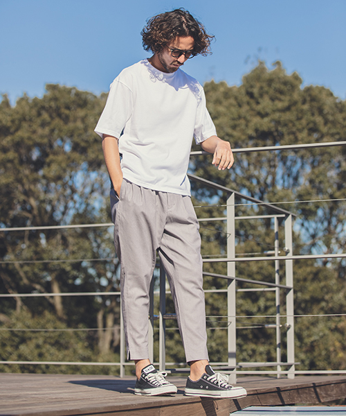 ANGENEHM（アンゲネーム）の「mp6796-Cotton Linen Tuck Tapered Ankle Pants(MADE IN JAPAN) パンツ（その他パンツ・メンズ・ブラック/ベージュ/グレー/グリーン・S/M/L）」の18枚目の写真