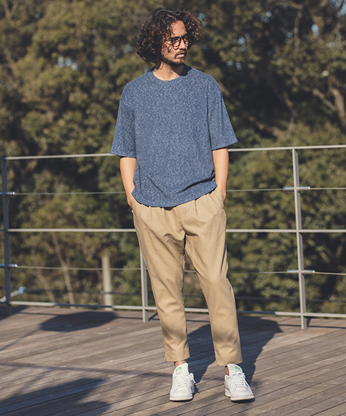 ANGENEHM（アンゲネーム）の「mp6796-Cotton Linen Tuck Tapered Ankle Pants(MADE IN JAPAN) パンツ（その他パンツ・メンズ・ブラック/ベージュ/グレー/グリーン・S/M/L）」の19枚目の写真